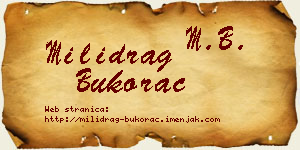 Milidrag Bukorac vizit kartica
